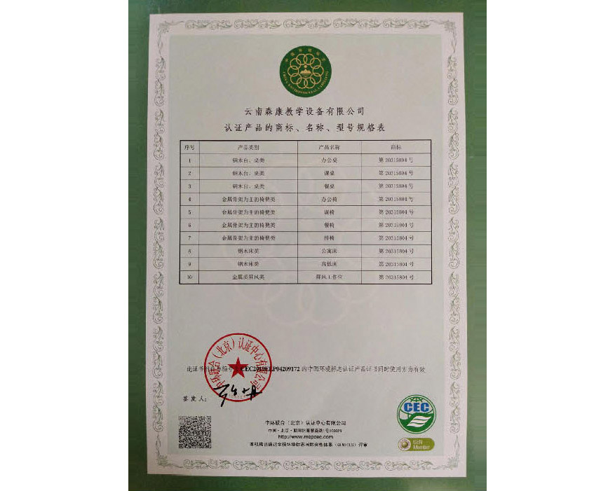 中國環(huán)境標(biāo)志產(chǎn)品認(rèn)證證書